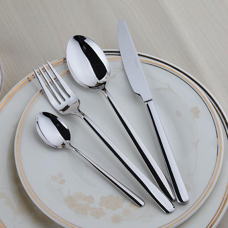 Cozy Zone 24 Pieces Cutlery Set Stainless Steel Tableware Western Dinnerware Set Classic Dinner Set Knife Fork Restaurant Dining
