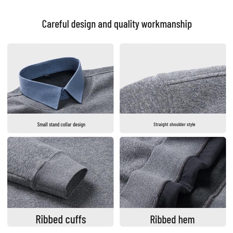 Men's Faux Two-Piece Knit Sweater with Shirt Collar