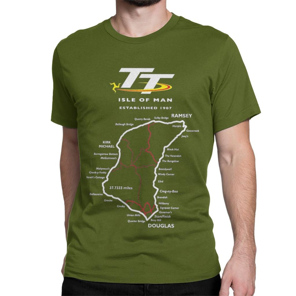 Motorcycle Races T-Shirt for Men Women Isle Of Man TT Novelty Cotton Tee Shirt Crew Neck Short Sleeve T Shirt Adult Clothing