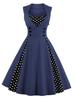 Women's Retro Gothic Red Polka Dot Swing Dress - 1950s Style