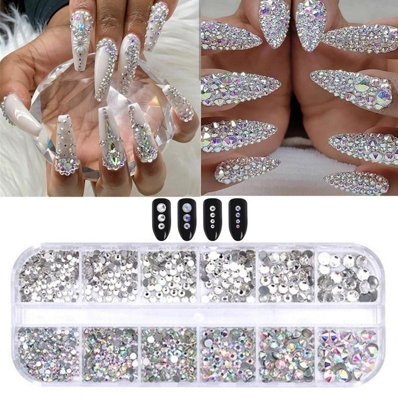 Γυναικεία μόδα Crystal AB Rhinestones Nail Art Gem , Εργαλεία Nail Art για νύχια, Χειροτεχνία