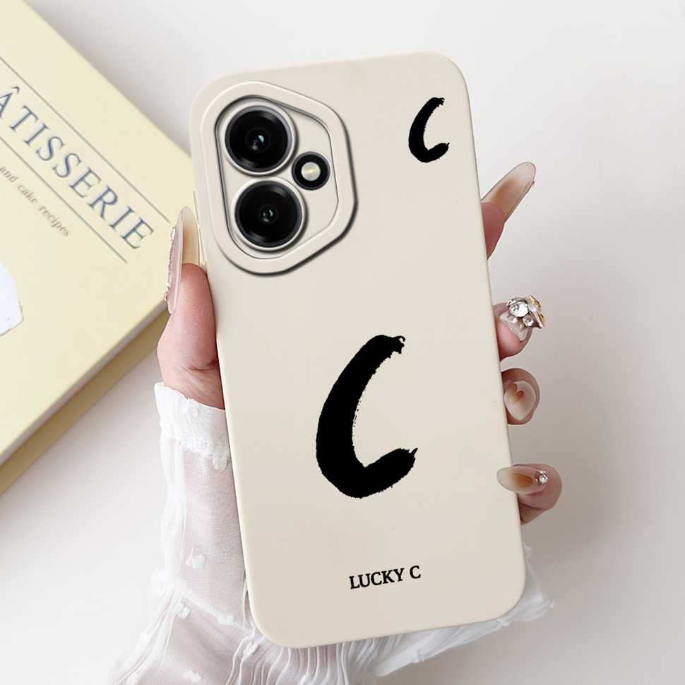 For Honor 400 5G 6.55" Case Fashion Lucky Letters A-Z Soft Silicone Cover For Huawei Honor400 5G DNY-NX9 Phone Shell Bumper