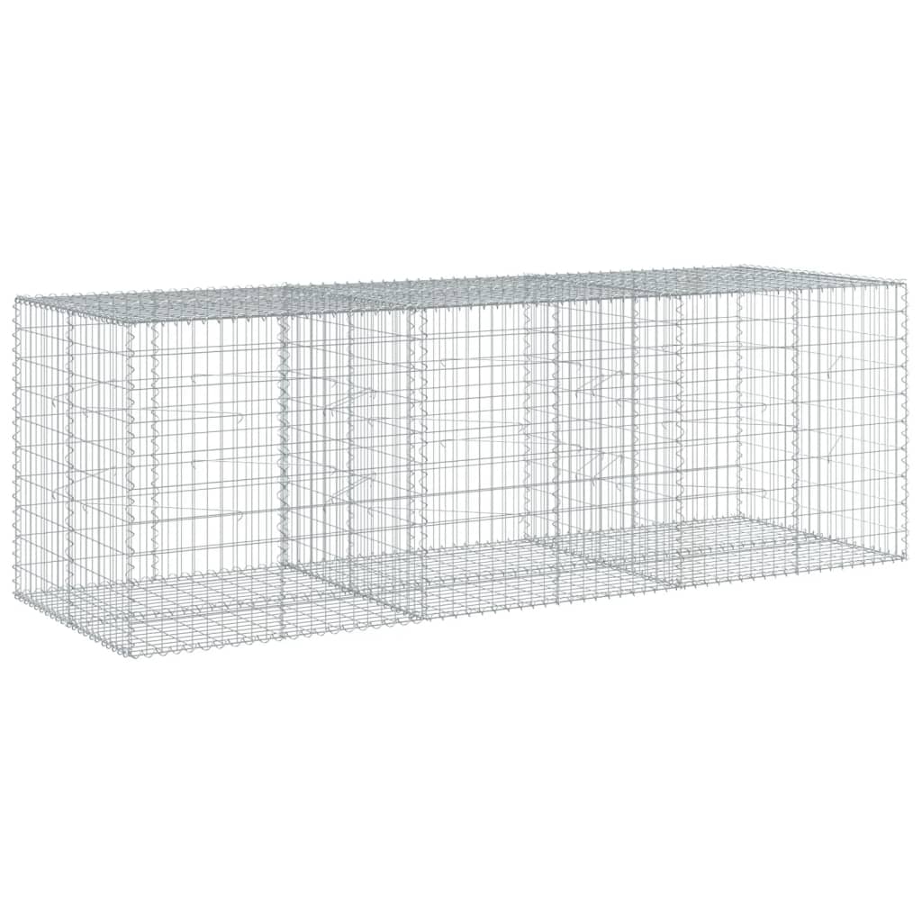 Gabion with Lid 300x100x100 Cm Galvanized Iron