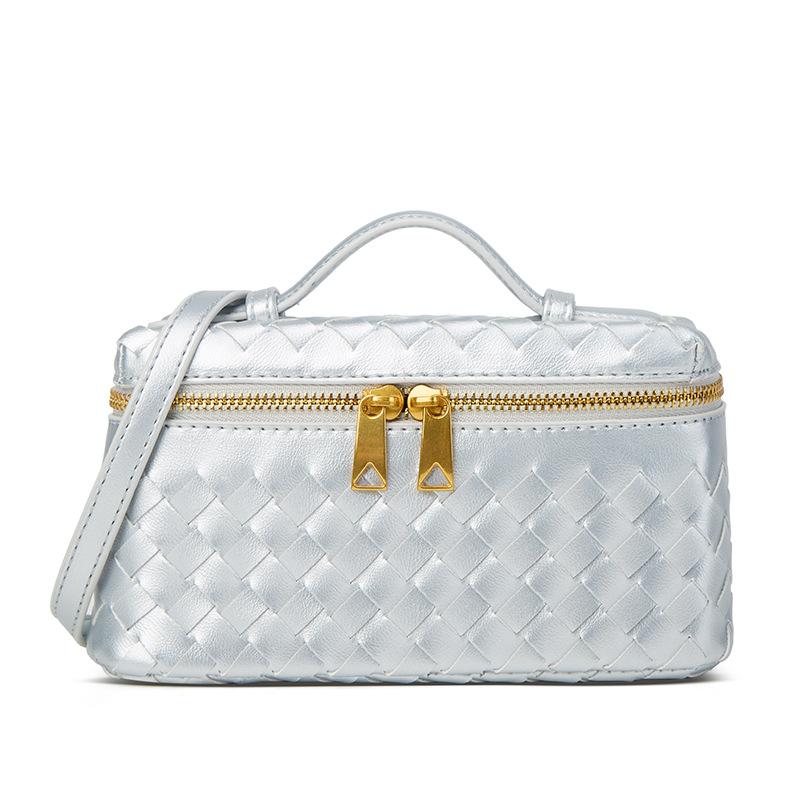 Woven Box Bag Women'S Bag New Year'S Woven Fashion Portable Retro Lunch Box Bag One Shoulder Messenger Bag