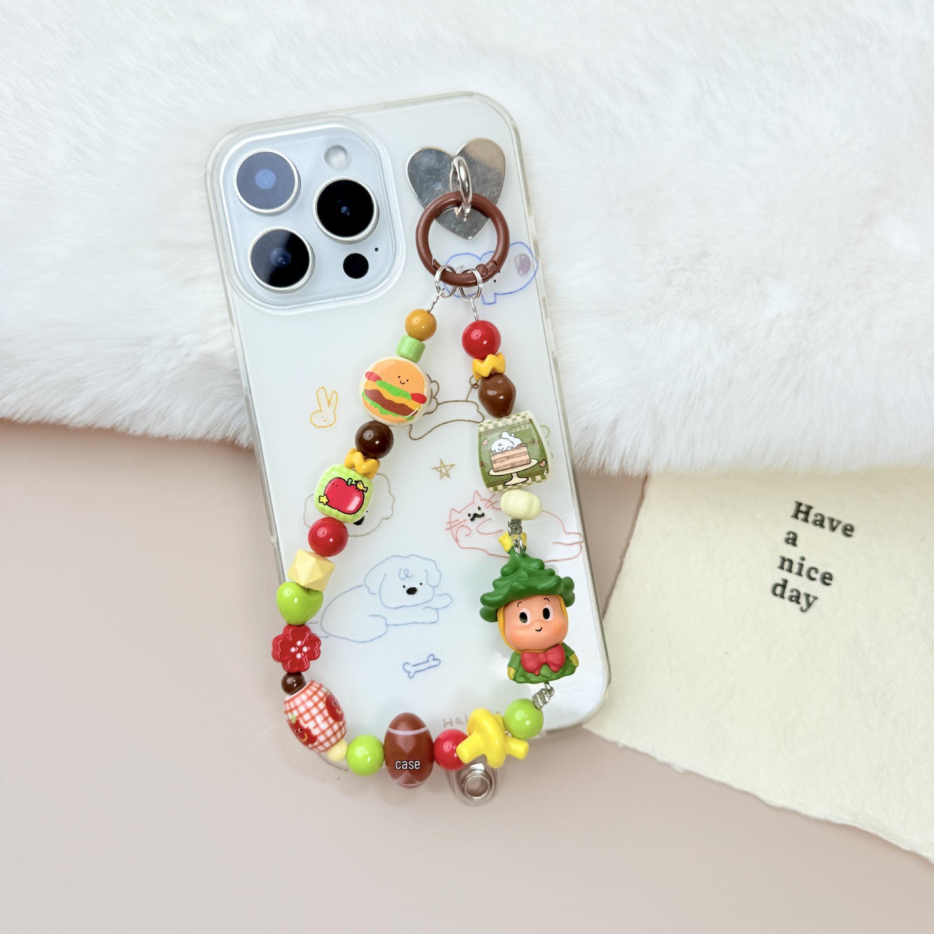 Dopamine Star Beaded Doll Keychain - DIY Cartoon Phone Chain & Backpack Pendant
