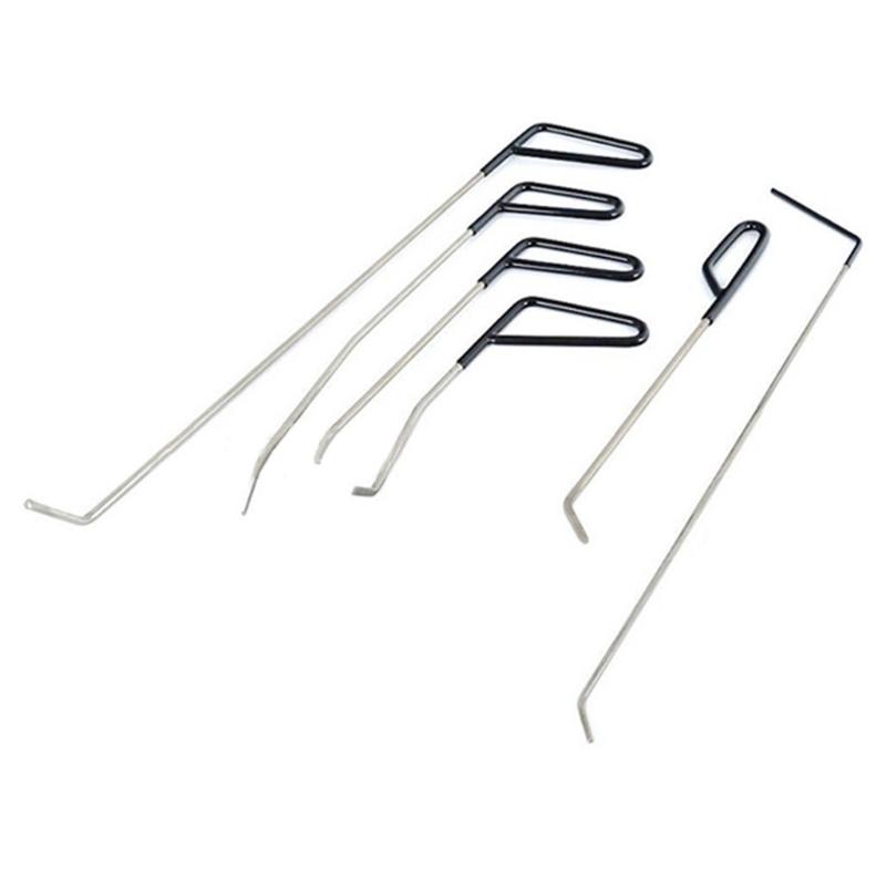 Car Dent Repair Hooks Stainless Steel Push Rods, Car Body Dent Removal Crowbars Kit for Car Body Dents and Hail