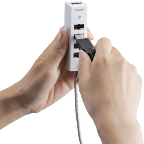 BUFFALO Beide USB-Hubs Beide USB-Anschlüsse übernehmen USB 2.0-Hub 5-Port-Typ Schwarz BSH5UD20BK