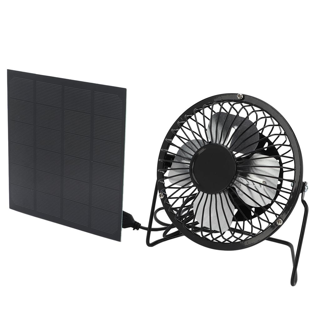 Solar Panel Fan 3W 6V Polycrystalline Silicon USB Ultra Quiet Safe Solar Powered Fan for Home Travel Fishing