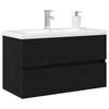 Washbasin Cabinet Black Oak Effect 80 x 39 x 62 cm