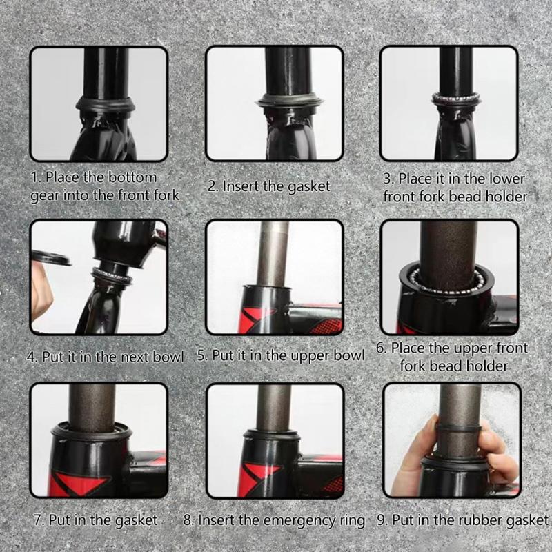44mm 1 1/8" Bike Fork Bike Parts Road Bike Black Alloy Bike Threadless Headset Head-Tube Bike External Headset Parts