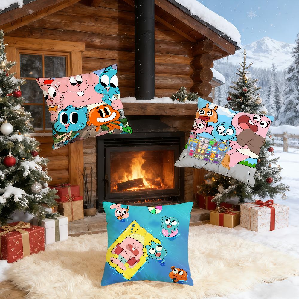 A-Amazing W-World Animation Of G-Gumball cushion cover Home Office Birthday Anniversary Gifts Soft Skin Friendly Cushion Cover
