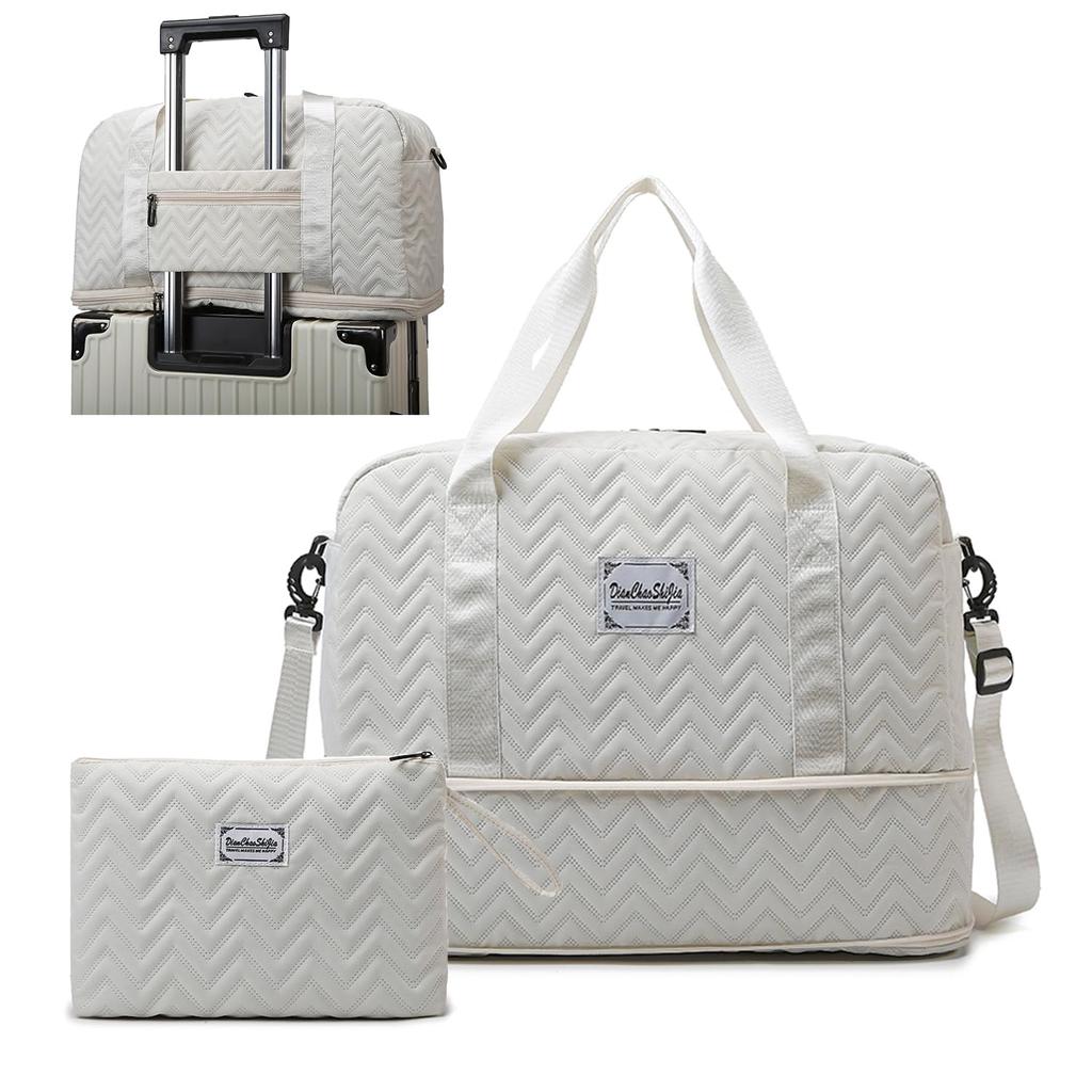 Boston Bag for Large Gym School Sports Travel 2 Nights 3 Travel Travel Duffel Suitcase Attached Duffel Travel Compression Storage Bag Included Women,