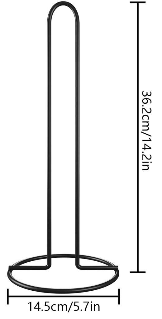 Two Freestanding Toilet Paper Roll Holders for Bathroom and Kitchen Storage (Black)