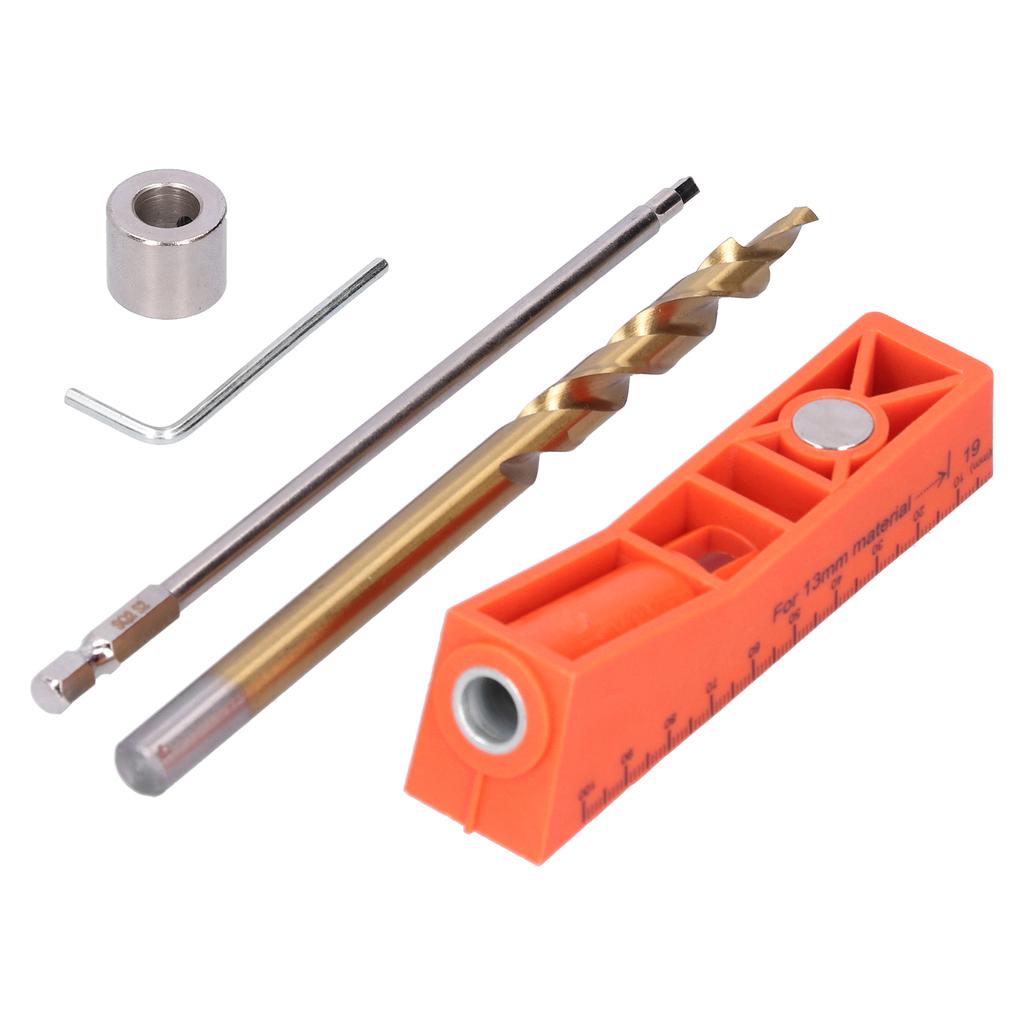 Pocket Hole Jig Kit Step Drill Bit Screwdriver Positioning Fixture Woodworking Tool