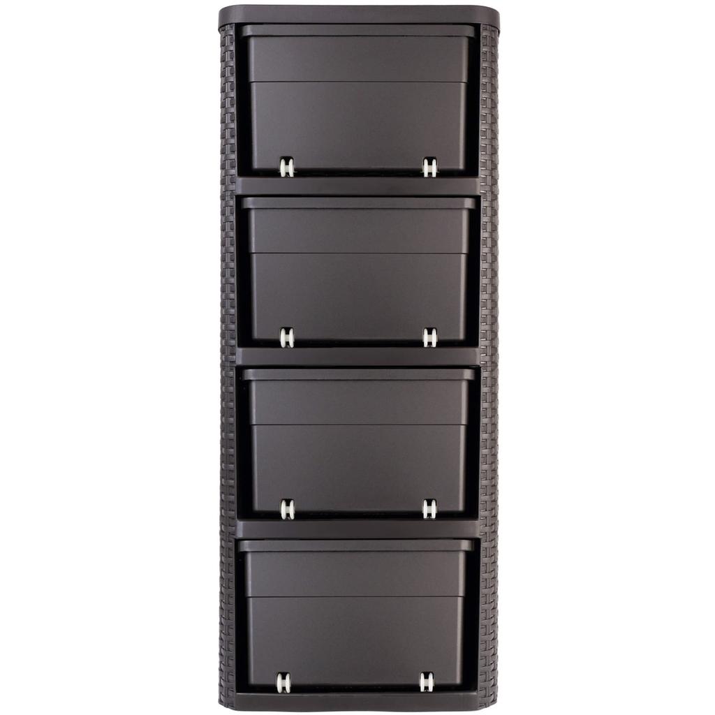 CURVER Regal mit 4 Schubladen Schrank Kommode Badezimmer Rattan 4X14L
