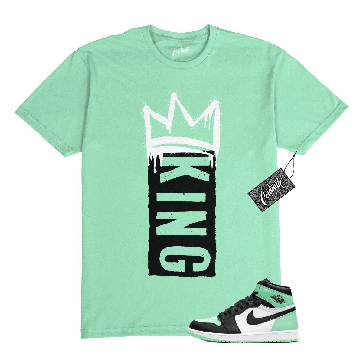 

1 Green Glow Mint White Black High T Shirt Match K1 S