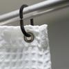 20 Pcs Quick Release Quick Hanging Curtain Hooks Black Abs Heavy Duty Snap Closure Shower Curtain Rings Plastic Sliding Bath