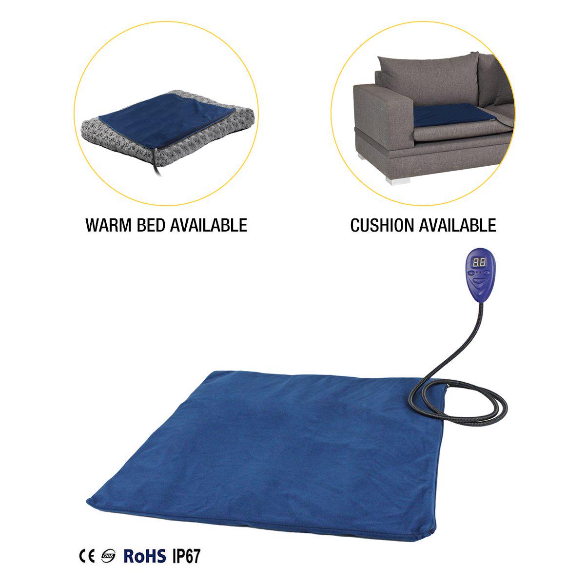 

Электрогрелка для собак с регулируемой температурой, водонепроницаемый теплый коврик с подогревом, электрическое одеяло для домашних животных, зимние принадлежности для сна щенков 40x30cm