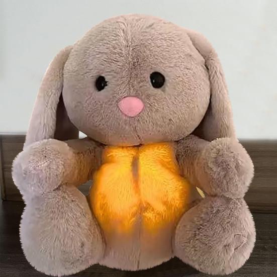 Bebek Nefes Alan Tavşan Peluş Oyuncak Sakinleştirici Müzikli Hafif Müzikli Tavşan Peluş Doldurulmuş Hayvan Sakinleştirici Bebek Emzik Yenidoğan Bebek Erkek Kız Hediye