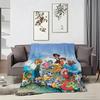 Anime D-Digimon AdventureS Throw Lightweight 240g Flannel Blanket Soft Skin-friendly for Summer Cooling