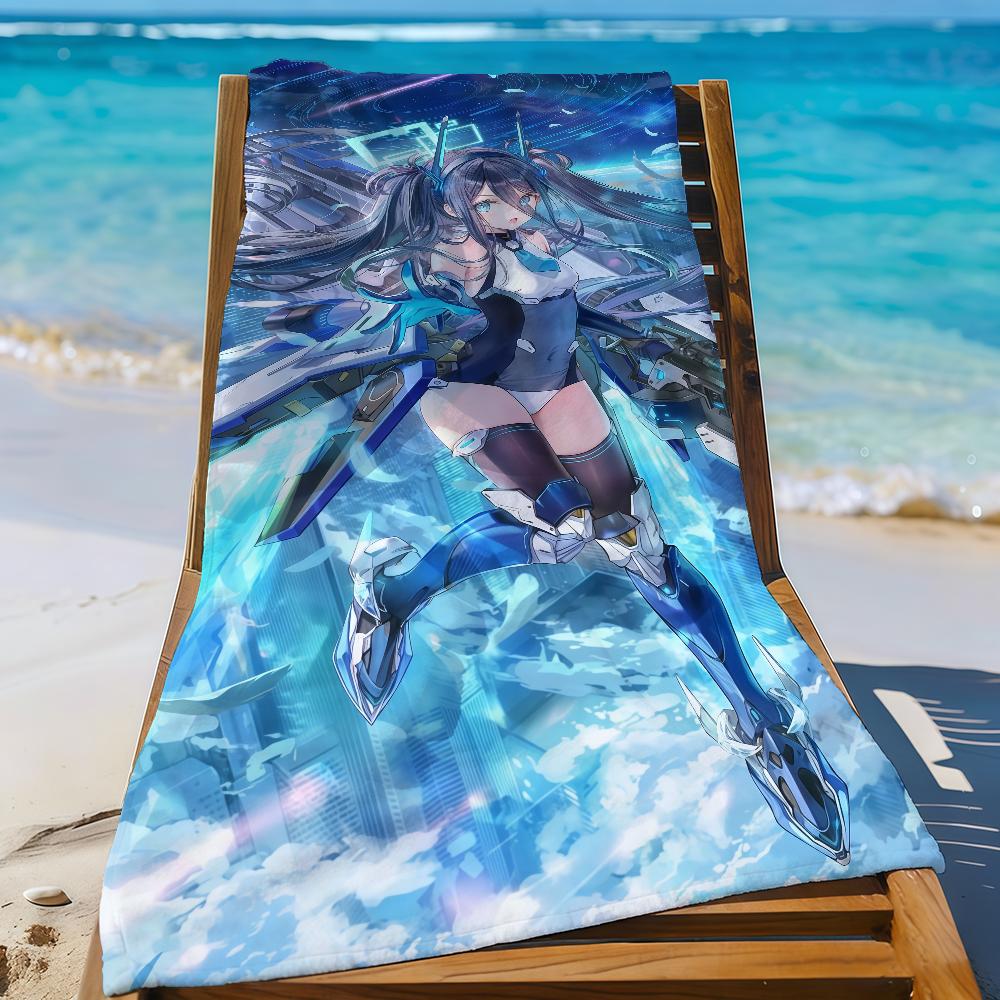 

Game Aris Tendou Alice B-Blue A-Archive Towel Sports Quick Dry Travel Camping Gear Sandproof Soft Light Large Beach Towel W40*H60(CM)