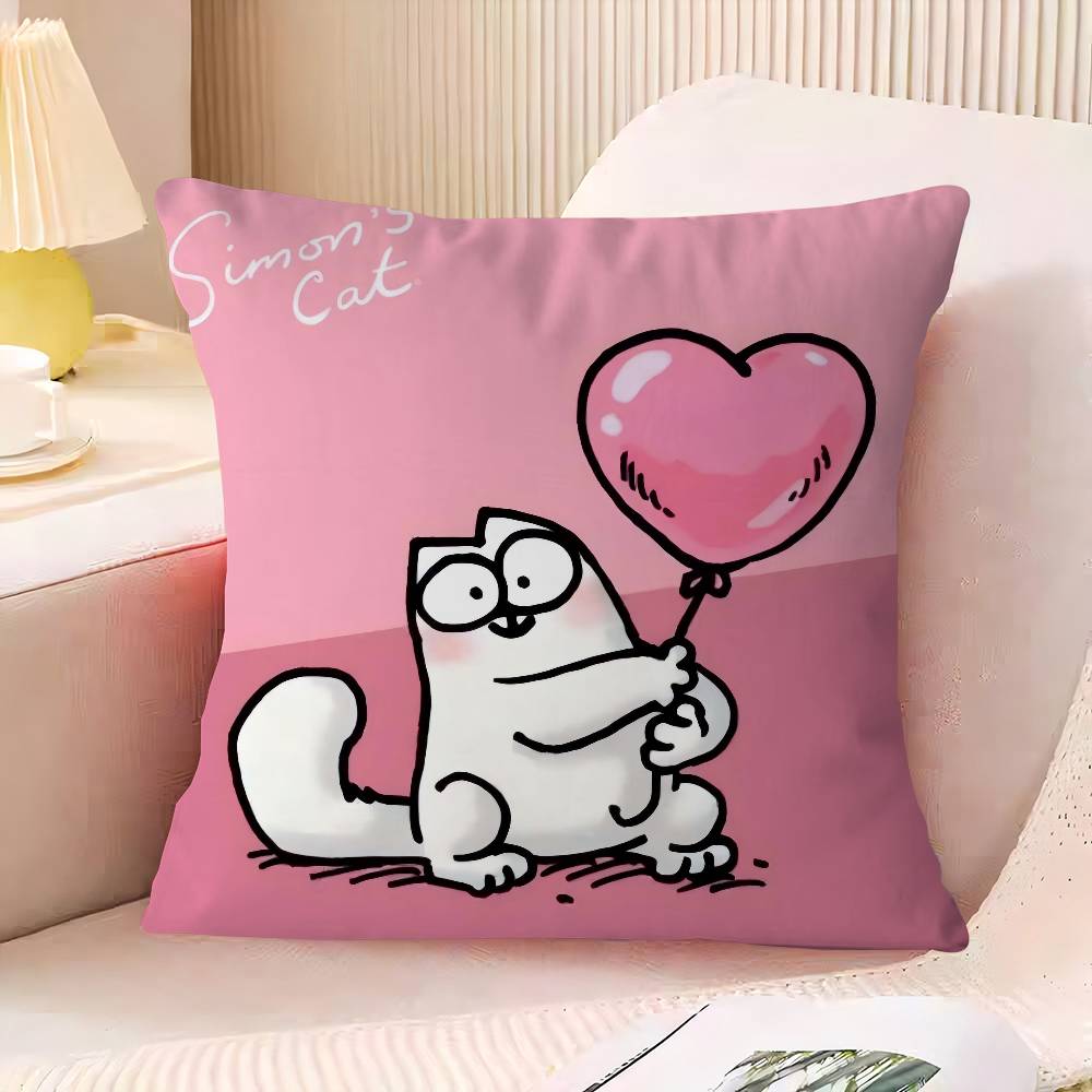 

S-Simons C-Cat Pillowcase 45x45cm Cute Pillowcase Living Room Sofa Cushion Cover Bedroom Home Decoration Children s Gift 16x16Inch