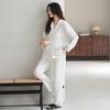 New pajamas women's spring, autumn and summer double-layer gauze pure cotton long-sleeved Korean version of high-end loungewear small man suit