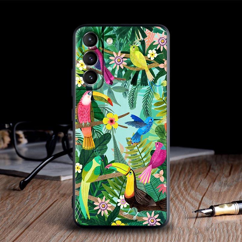 Original Jungle Animal Sloth Leopard Print Cases For Galaxy S24 Ultra Funda Samsung S21 S23 FE S20 S22 Ultra S10 Plus Soft Cover