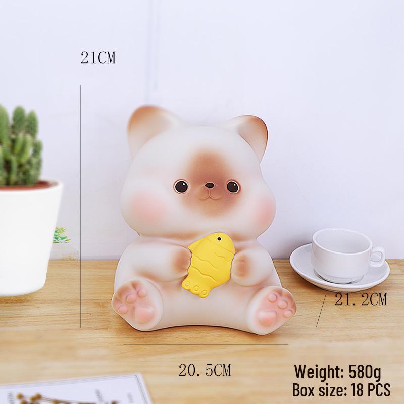 Korean Cute Pig Children's Money Box | Internet Celebrity Cartoon Drop-Proof Silicone Piggy Bank Ornament