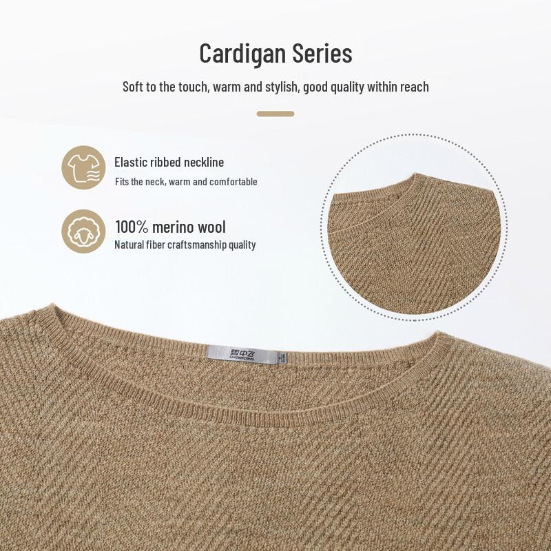 SNOWFLYING Women's 100% Merino Wool Round Neck 3/4 Sleeve Pullover Sweater