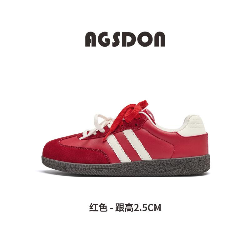 Augustus Dengde training shoes women's spring 2025 new flat-soled Forrest Gump white shoes retro sports and leisure board shoes
