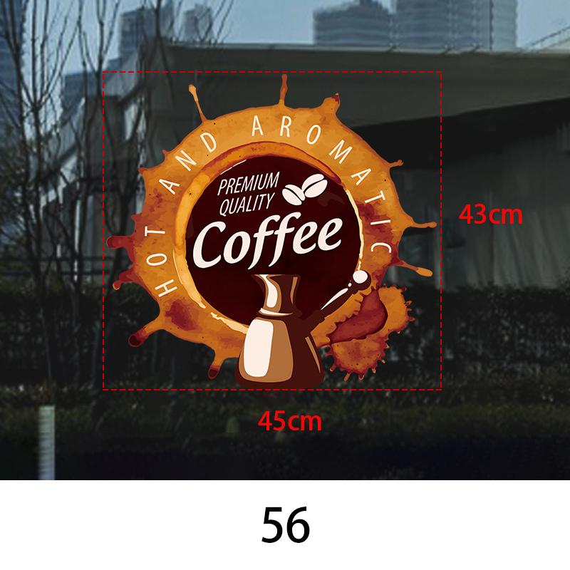 Coffee Shop Wall Sticker Cafes Ice Cream Bread Cake Wall Art Decals DIY Restaurant Milk Tea Shop Decor Sign Window Glass Film