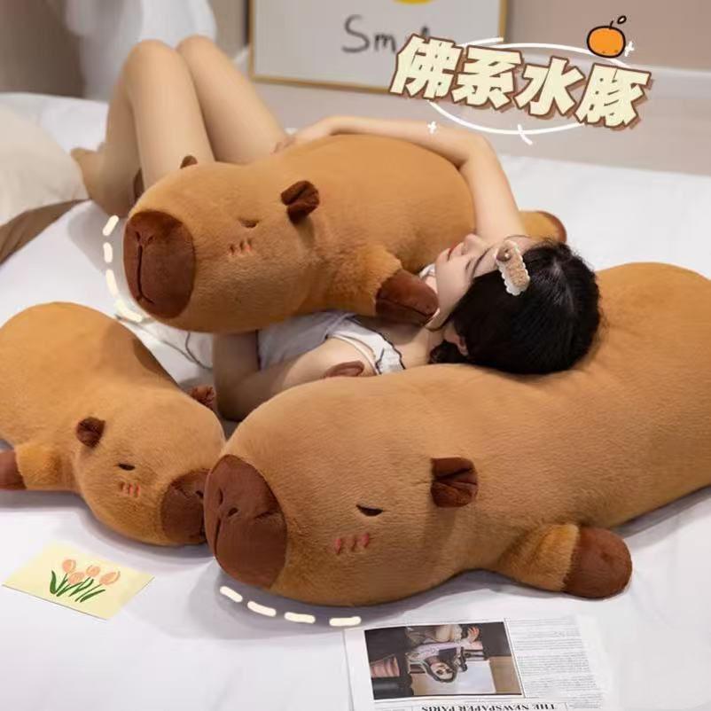 Long-Haired Dog Plush Toy Cute Capybara Puppy Stuffed Animal Doll Sleeping Backrest Pillow Fun Decor Kids Birthday Gift Girl Boy