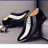 Herren Premium Lackschuhe Weiß Hochzeitsschuhe Größe 38-48 Schwarzes Leder Low Top Weiche Herren Kleiderschuhe Einfarbig Neu