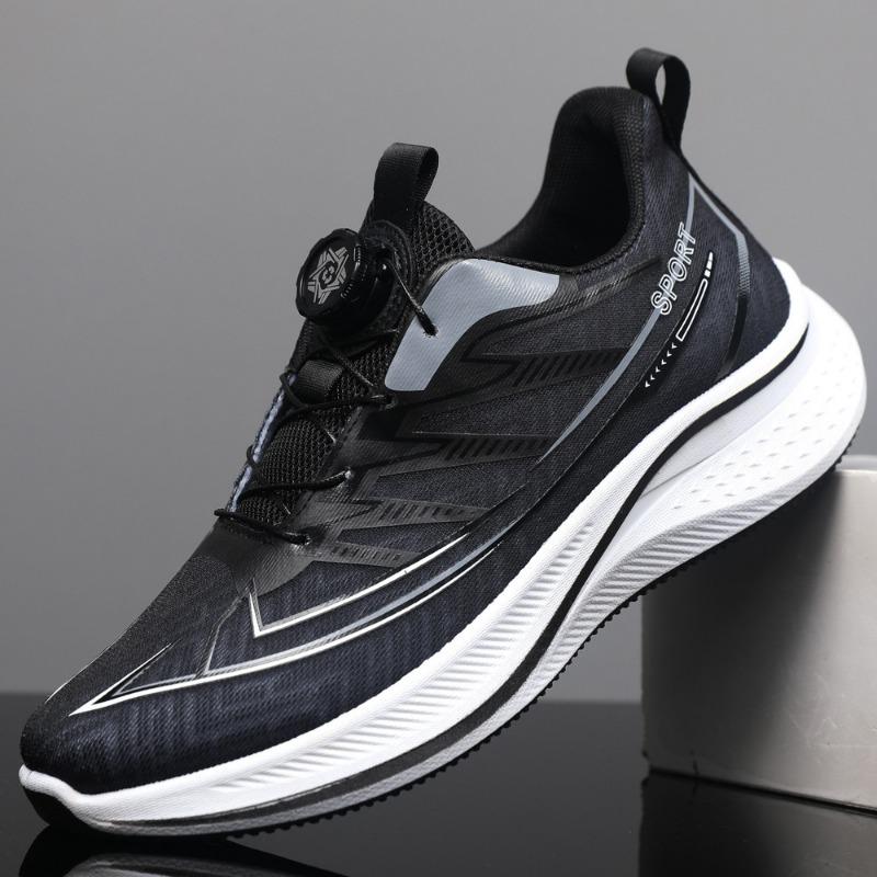 Casual Shoes Men's New Gradual Change of Color Youth Sports Shoes Breathable Ultra-light Bottom Rotating Button Men's Running Shoes