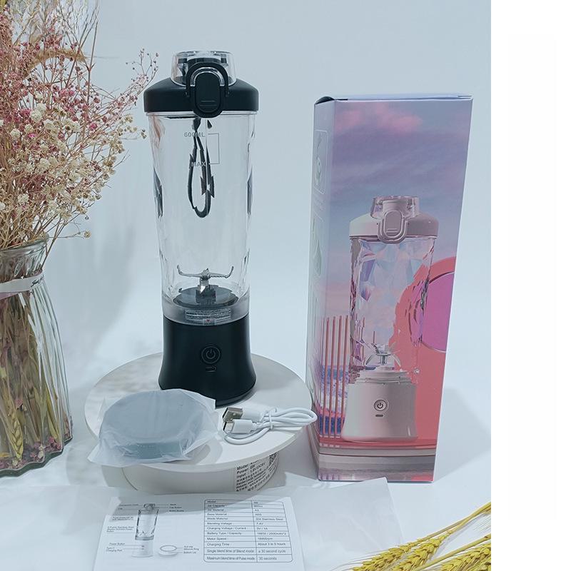 Portable Rechargeable Juicer: 600ml, Multi-Function Ice Fruit Crusher