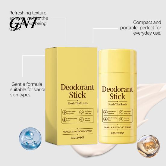 Travel Deodorant Stick 83G Vanilla & Pistachios Stick, Odor Protection Perfumed for Women Moisturizing Men, Long Lasting Fresh Scent Underarm