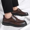 Pantofi din piele pentru bărbați Oxfords cu platformă cu șireturi Talpă groasă Pantofi Derby cu șireturi pentru bărbați Pantofi casual cu vârf pătrat pentru bărbați Pantofi formali de gală pentru bărbați