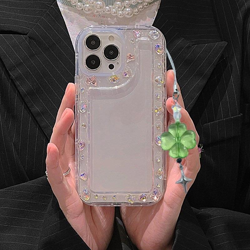 Cute Star Phone Charm Lanyard for Women Girls Fashion Beaded Flower Keyring Stylish Keychain Bag Purse Pendant