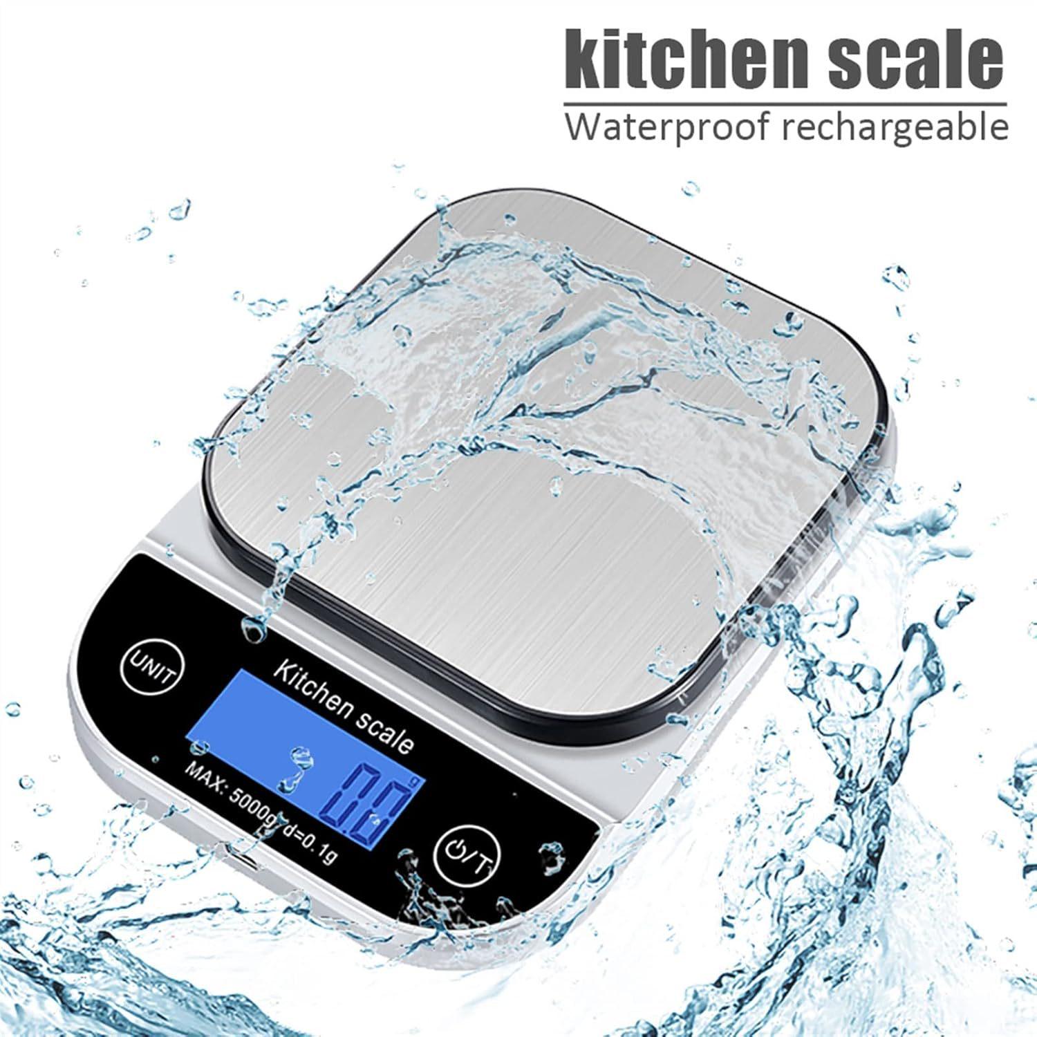 

Precision Kitchen Electronic Scale, Stainless Steel, 5kg/10kg Capacity, Waterproof & Dustproof 10kg/1g Battery чёрный