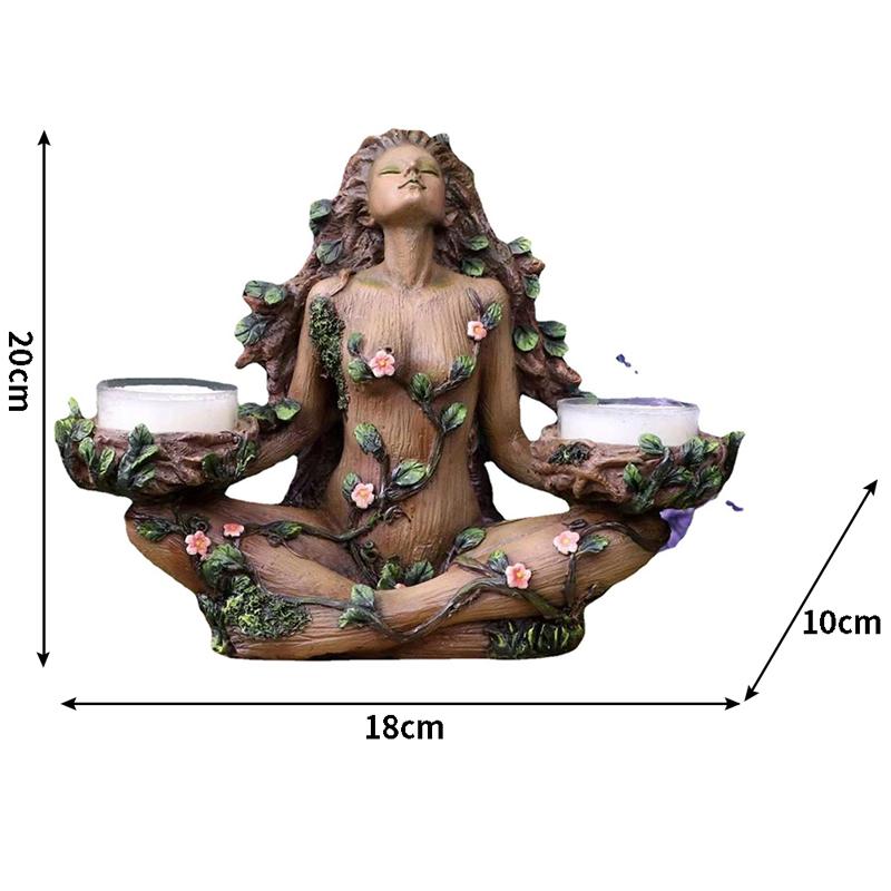 Waldschützer Gleichgewicht der Natur Kerze Göttin Kerzenständer Figur Statue