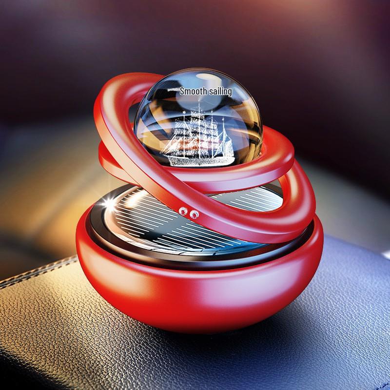 Interstellar Rotating Solar Car Air Freshener - Safe, Fragrant Ornament for Your Journey