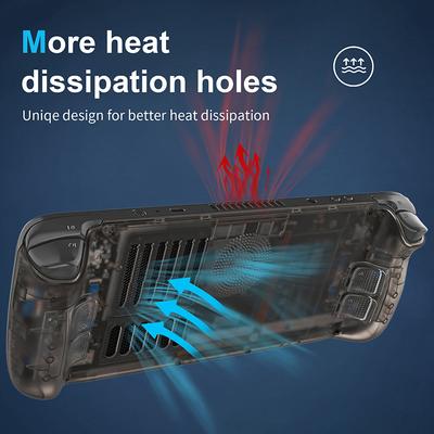 Steam Deck Back Cover Host Replaceable Heat Dissipation Hole Back Cover Transparent Black Camouflage Color Console Cooling Shell