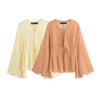 Kaslead New Arrival Women's Clothing Fashion Style Fashion Lace-up Decorative Chiffon Loose Shirt 1284892