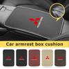 Car Armrest Box Pad Leather/Ice Silk Cushion Protector Elbow Support Accessories For Mitsubishi Outlander Lancer Cross Colt