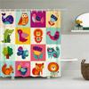 Cute Cat Shower Curtain Lovely Cartoon Funny Colorful Animal Pattern for Pet Kids Girls Fabric Bathroom Decor Curtains with Hook