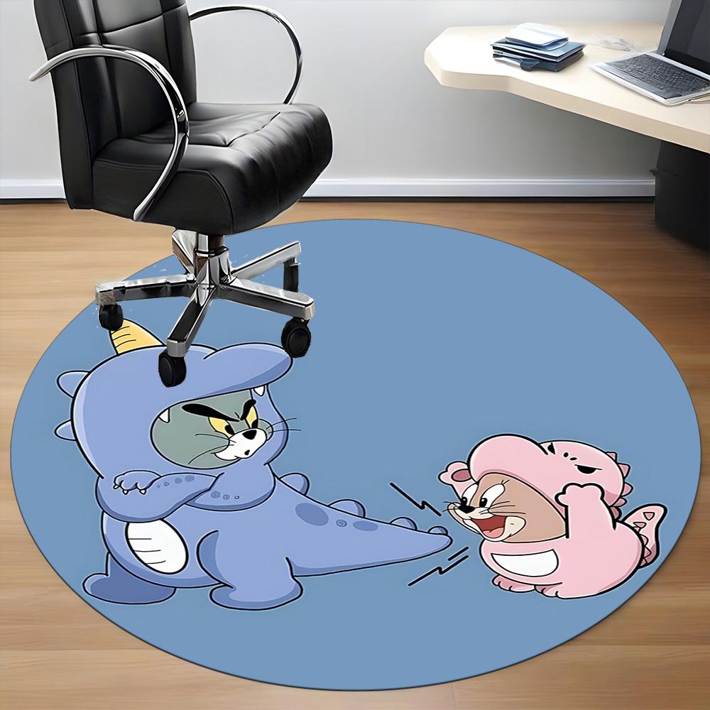 1pc Tom Jerry Office Round Area Rug,Bedroom Living Room Home Decor, Room Deco A1016146