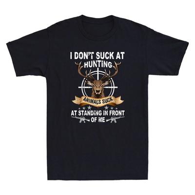 I Don't Suck At Hunting Animals Suck At Standing In Front Vintage Men's T-Shirt
