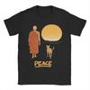 Unisex Frieden Gehender Mönch Hund Sonnenuntergang Zen Kunst T-Shirts Baumwollkleidung Hipster Kurzarm Rundhals T-Shirt 4XL 5XL T-Shirts