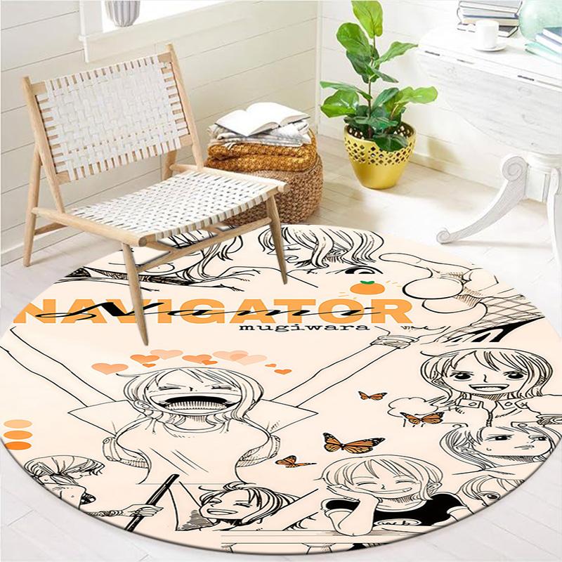 Nami Round Area Rug Carpet Rug For Living Room Bedroom Sofa Playroom Decor Nonslip Floor Mat